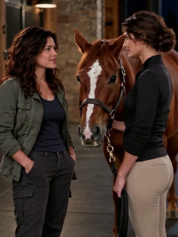 Mara opens an ultrasound case while Victoria watches
